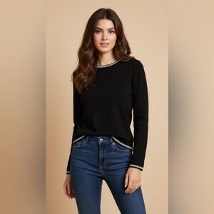 Charter Club Cashmere Sweater With Pearl Accent on Neckline and Cuffs Size XL